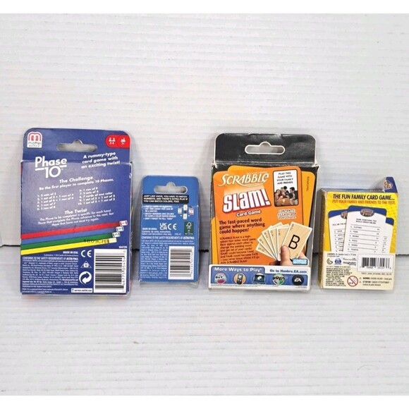 Travel Card Game Lot (4) Phase 10 Scrabble Slam Family Feud DOS Go Complete Set - Picture 4 of 6